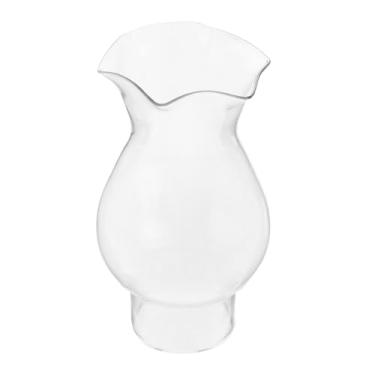 Imagem de Cabilock Lâmpada de óleo de vidro transparente capa de lanterna de chaminé lanterna de querosene cilindro de vidro globo lâmpada acessórios de cabeça tampa de vidro pequeno abajur de substituição para