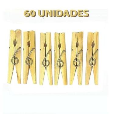 Imagem de Prendedor De Roupa Madeira Pacote com 60 Unidades - AGUIA BRANCA