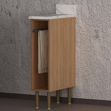 Imagem de Balcão Nicho 20 Cm com Porta Toalhas Freijó