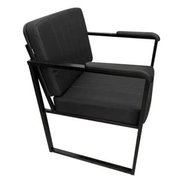 Imagem de Poltrona Decorativa Estilo Industrial Recepção Base de Metal material 