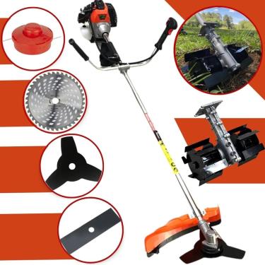 Imagem de Roçadeira & Capinadeira Importway 3hp 63cc com Enxada Rotativa 9 Estrias + Lamina Videa, Lamina 3p, Faca 2p e Carretel