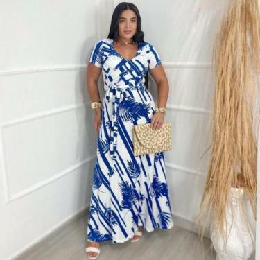 Imagem de Vestido Longo Faixa Estampado Moda Evangélica Feminina - MISS FLOWER, 