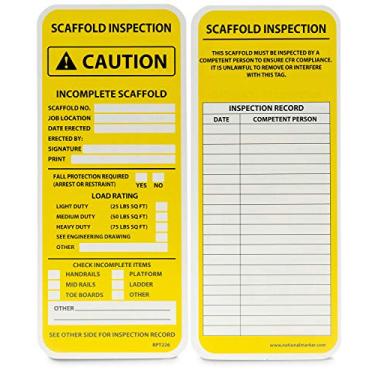 Imagem de NMC Etiqueta de andaime incompleta RPT226, amarela
