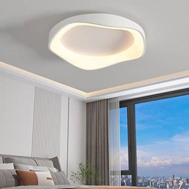 Imagem de Luz De Teto Moderna Led Regulável Luzes De Jantar Criativas Com Controle Remoto Lustres De Metal Branco Design Floral 33w Lâmpada De Teto Interna Sala De Estar Quarto Corredor Ilum, 42cm