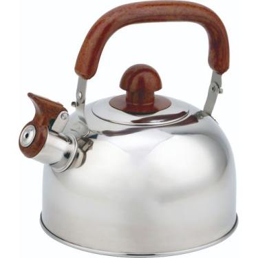 Imagem de Chaleira mundiart inox basic 2 lt com apito cabo marrom