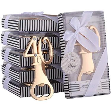 Imagem de DAJAMAI Pacote com 18 abridores de garrafa criativos para lembrancinhas de festa de 40 anos ou presentes de festa de aniversário de 40 anos, presentes de festa de aniversário de 40 anos, decorações para convidados (40 anos)