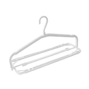 Imagem de Ｂｅｓｇａ Cabide telescópico para toalhas de banho, cabide de viagem dobrável, gancho giratório 360°, escorredor portátil para lençóis, toalhas e calças