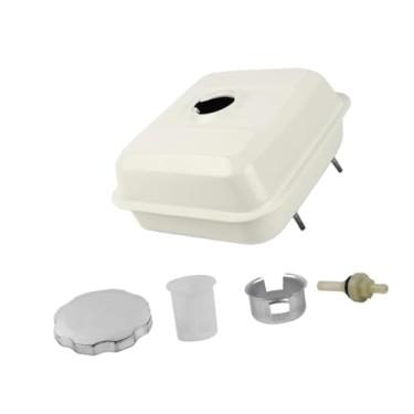 Imagem de Ｂｅｓｇａ Tanque de combustível com tampa para carro ATV, óleo, gasolina, caminhão, recipiente de combustível, substituição para mini cultivador 188F190, Branco