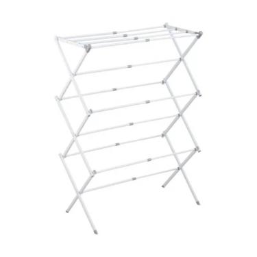 Imagem de Varal Vertical Retrátil De Chão Branco 10 Kilos Portátil