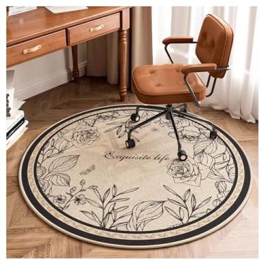 Imagem de Ergocar Tapete redondo estilo bomisian, retrô, ultrafino, macio, antiderrapante, lavável, adequado para quarto, entrada, sala de jantar, dormitório familiar