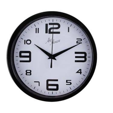 Imagem de Relógio de Parede Redondo 30 cm – Design Moderno em Cores Preto, Branco ou Cinza, Funciona com 1 Pilha AA (Não Inclusa)