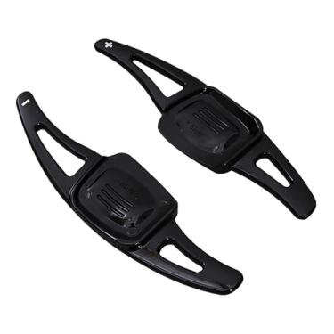 Imagem de HIBEYO Extensão de pá de volante de plástico ABS adequada para Volkswagen Arteon/CC Golf MK8 Passat C-Trek Tiguan L Tayron Teramont Tharu Touareg Sharan Multivan Phaeton Touareg eHybrid-Bright Black