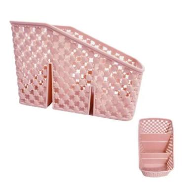 Imagem de Porta Treco Organizador Mesa Escritório Maquiagem Banheiro ROSA - Equi