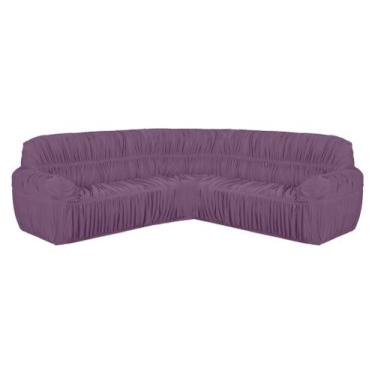 Imagem de Capa Protetor Para Sofá De Canto 21 Elásticos Malha Gel Premium - Denn