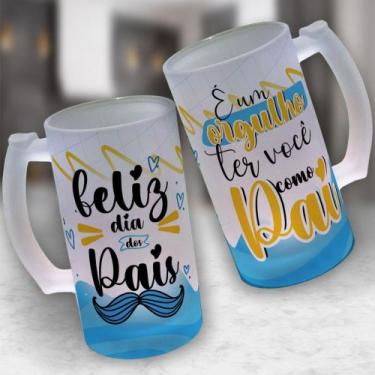 Imagem de Caneca De Chopp Dia Dos Pais Vidro 475ml Copo Cerveja Personalizado - 