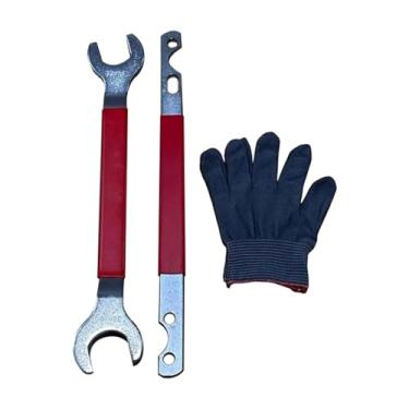 Imagem de JicSuXi Conjunto de 2 chaves de embreagem de ventilador, suporte de polia de bomba d'água, ferramentas manuais automotivas com luva, remove e instala