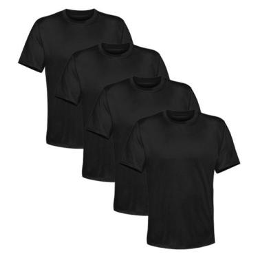 Imagem de Kit 4 Camiseta Masculina Lisa Algodão Qualidade - Basic Fashion, P, Pr