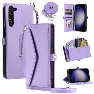 Imagem de Furill Capa carteira para Samsung Galaxy S23 Plus S23+ 5G com alça de pulso suporte para cartão de couro PU macio à prova de choque capa de telefone com bolso magnético S23plus 23S + S 23 23+ SM-S916U