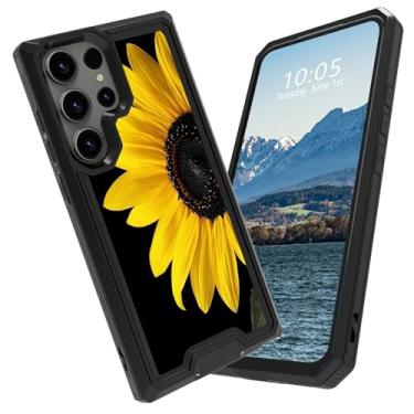 Imagem de BFDHGQZC Capa para celular Samsung Galaxy S25 Ultra 6,8 polegadas, híbrida, camada dupla, policarbonato rígido + TPU macio à prova de choque, capa protetora robusta para Samsung S25 Ultra, girassol