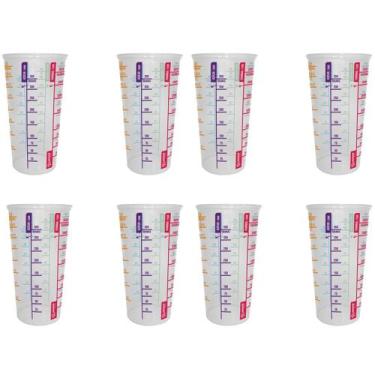 Imagem de Kit 8 Copos de Plástico Medidor Dosador 500ML 3205-JAGUAR