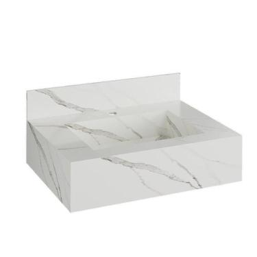 Imagem de Bancada em Porcelanato para Banheiro Completa Alto Padrão 60cm X 15cm 