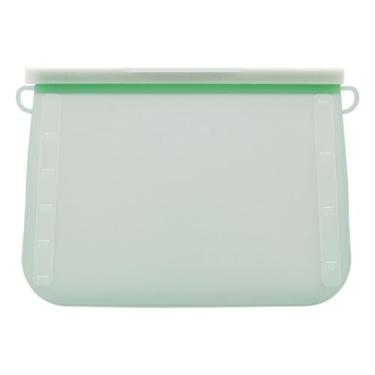 Imagem de Fenteer Saco de silicone para alimentos, recipiente para leite, frutas, versátil para carne, pão, bolsa de armazenamento para congelador, micro-ondas, Verde