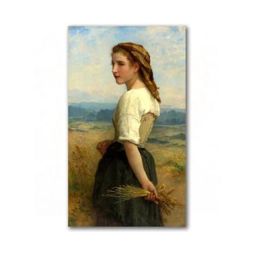 Imagem de LXURY Bouguereau.The Gleaning Girl.Reprodução de pinturas famosas. Arte de parede em tela. Pôsteres e impressões. Imagem para decoração de casa 50 x 83 cm sem moldura