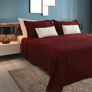 Imagem de Kit Colcha Montblanc Casal 3 Peças Jacquard Premium 2,30x2,60m Casa Dona (Vermelho)