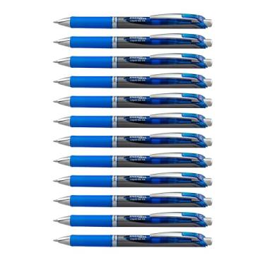 Imagem de Caneta de gel líquido retrátil Pentel EnerGel RTX, linha média de 0,7 mm, Embalagem de 12, Azul, 1.0mm