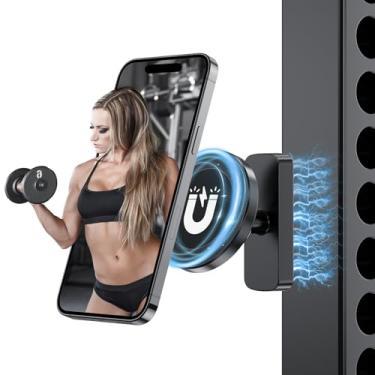 Imagem de Kooprimit Suporte magnético de telefone para academia com super ímãs N52 de dupla face, acessórios de academia magnéticos fortes para mulheres e homens, itens essenciais de ginástica se fixam a