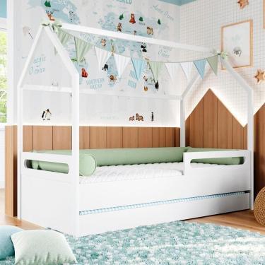 Imagem de Cama Montessoriana Casinha E Cama Auxiliar Coleção Tivoli Branco