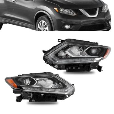 Imagem de labwork Conjunto de 2 peças de substituição de farol para Nissan Rogue 2014-2016 Conjunto de faróis lado do motorista e do passageiro LH RH 26010-4BA5A 26060-4BA5A