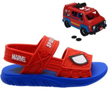 Imagem de Sandália Papete Infantil Grendene Kids Menino Com Furgão Aranha, Verme