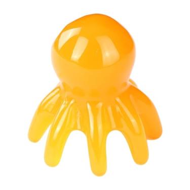 Imagem de predolo Pente de massagem de polvo, ferramenta de presente, meridianos, cabeça de ferramenta, massagem no couro cabeludo para raspar costas, pernas, pés, Amarelo