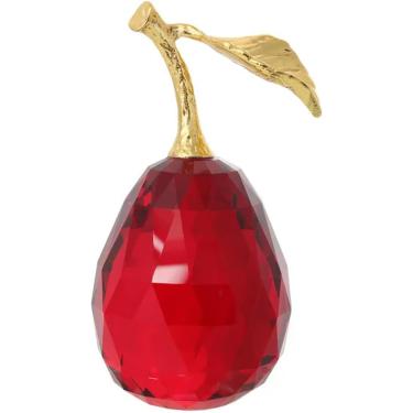 Imagem de Peso De Papel De Vidro De Pêra De Cristal Adereços De Fotografia Lembranças De Férias Amigos Presentes Decorações Para Casa, Red, 1pc
