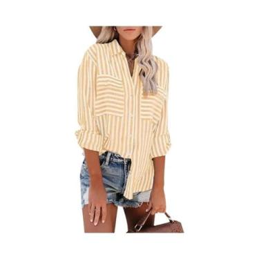 Imagem de Camisa Feminina Listrada de Manga Comprida - Primavera/Verão 2024 - Es