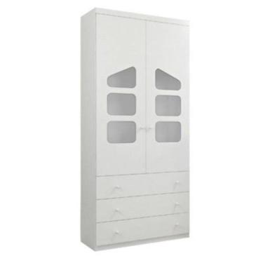 Imagem de Roupeiro 2 Portas Algodão Doce 100% MDF para Quarto Infantil de Bebê -