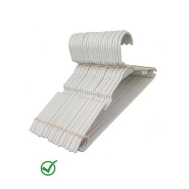 Imagem de Cabide infantil branco 50 unidades - ínvio imediato. - JF.INDUSTRIA