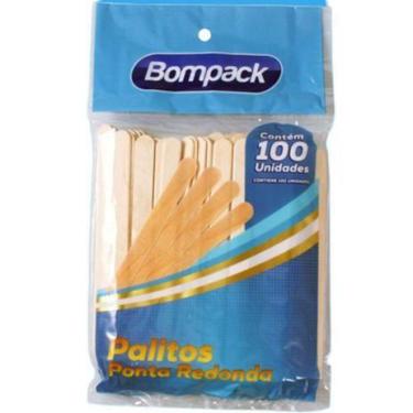 Imagem de Palito picolé Bompack natural com 100 unidades