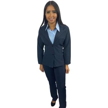 Imagem de KIT Blazer Social Feminino 2 Bolsos Forrado Com Ombreira - Eb Confecçã