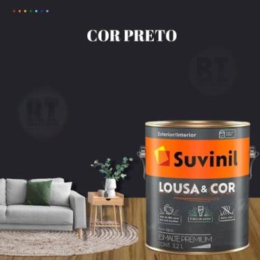 Imagem de Tinta Lousa Suvinil 3,2l  Para Parede Metal e Madeira Cor Preto Absolu