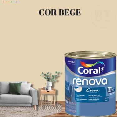 Imagem de Tinta Parede Marrom Acrílica Fosca Renova 800ml - Coral, BEGE