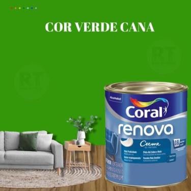 Imagem de Tinta Parede Verde Alecrim Acrílica Fosca Coral Renova 800ml, VERDE CA
