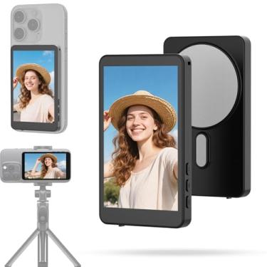Imagem de EGO Tela de monitor de selfie, compartilhamento de tela em tempo real, imagem espelhada de tela, visor magnético portátil para câmeras e telefones, conexão fácil, ideal para vlogging e criação de