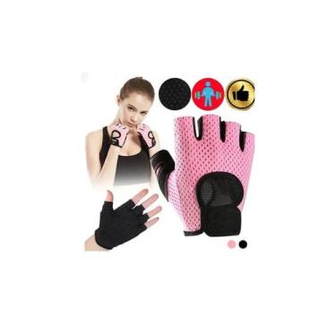 Imagem de Luvas de musculação para ginástica rosa - preta tamanho M - Lightbek O