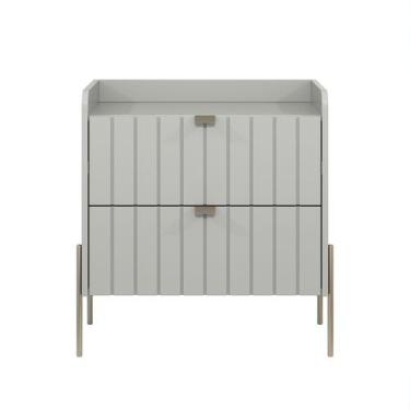 Imagem de Mesa De Cabeceira Madeira Mdf 60cm Quarto Casal Pé Champagne - Aprire 