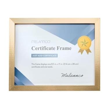 Imagem de Melannco Moldura de certificado de madeira dourada - exibe um documento de 21 x 28 cm, 30 x 24 cm