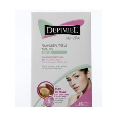 Imagem de Folhas Prontas Para Depilação Facial Depimiel Sensíveis 16Fls