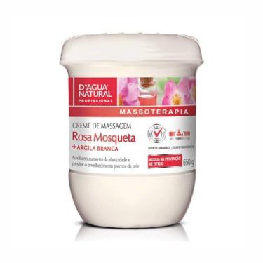 Imagem de Creme Para Massagem D'agua Natural Rosa Mosqueta e Argila Branca 650g 