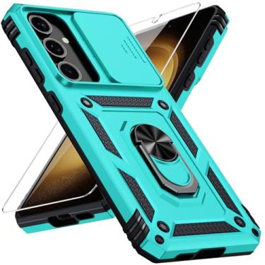 Imagem de Weycolor Capa para Samsung Galaxy S23 Plus com capa para lente da câmera, proteção contra quedas de grau militar de 3 m, suporte de anel magnético, capa protetora para celular, verde gelo